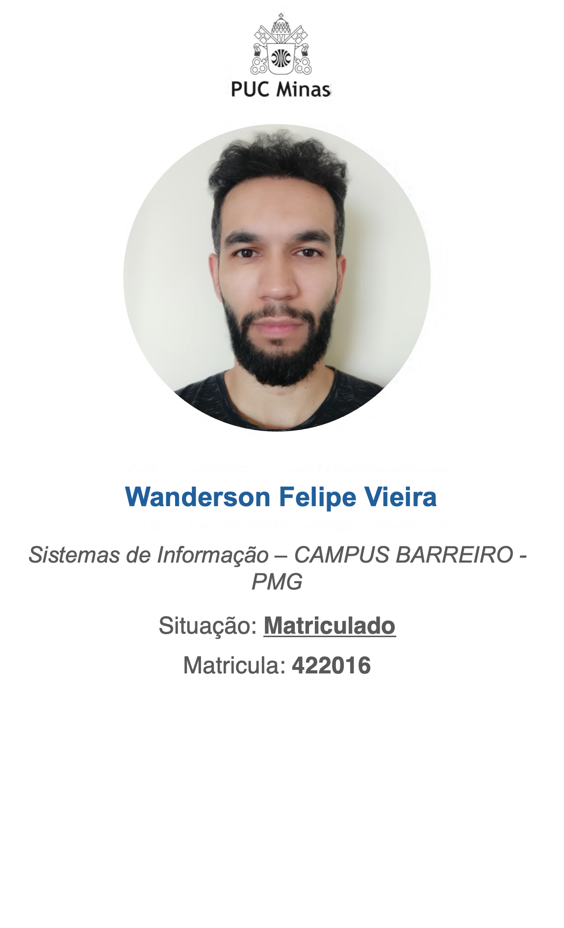 Carteirinha Digital - PUC Minas